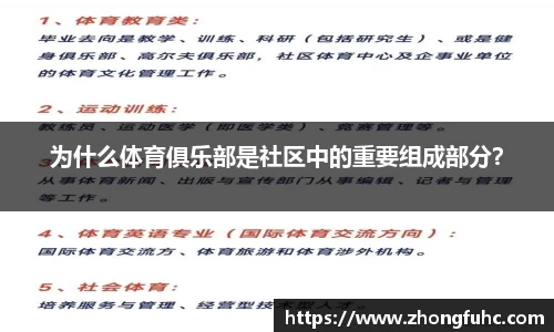 为什么体育俱乐部是社区中的重要组成部分？